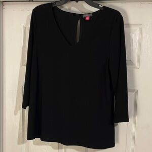 Vince Camuto Black V-Neck Blouse